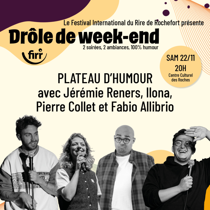 Plateau d'humour avec Ilona, Pierre Collet, Fabio Allibrio et Jérémie Reners