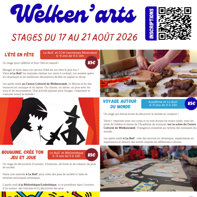 Stages d&rsquo;été Welken&rsquo;arts